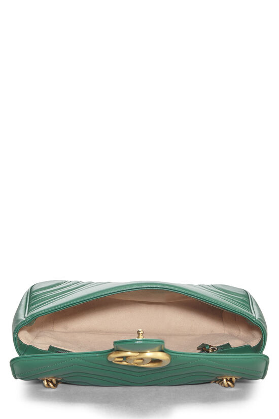 Green Leather Matelassé Marmont Shoulder Bag Small, , large image number 5