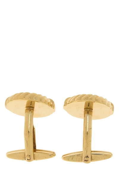Gold Logo Round Cufflinks, , large