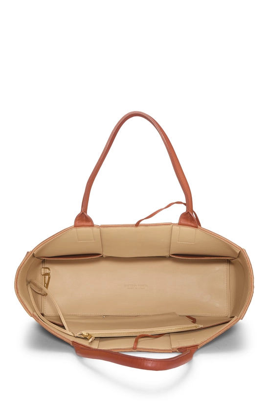 Brown Calfskin Maxi Intrecciato Arco Tote Medium, , large image number 5