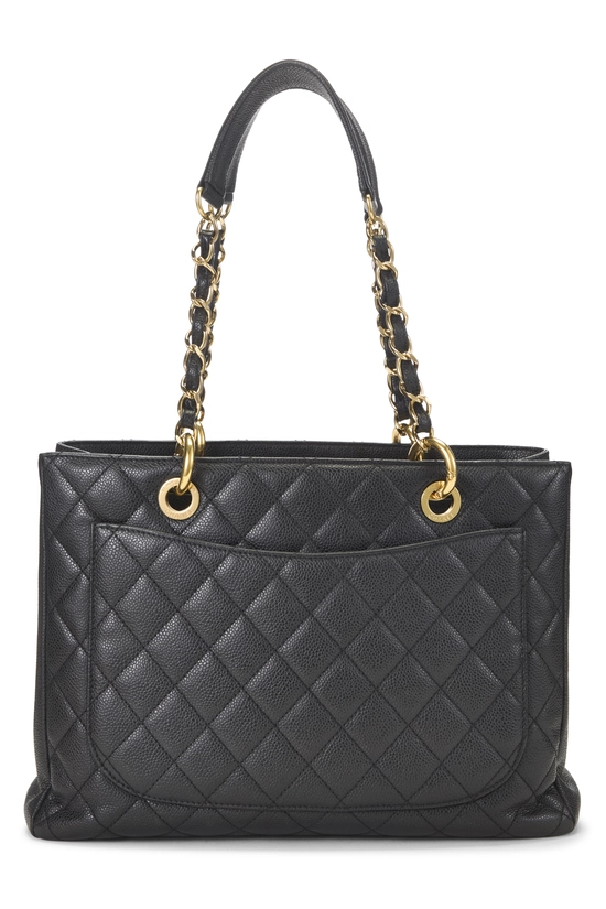 Black Quilted Caviar Grand Shopping Tote (GST), , large image number 3