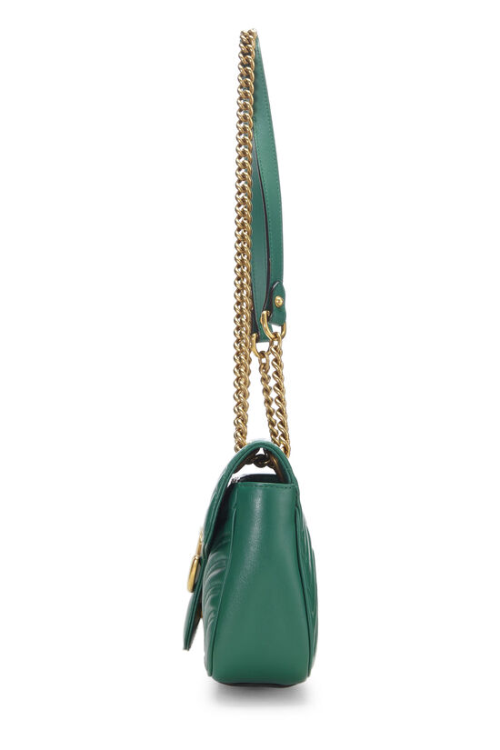 Green Leather GG Marmont Shoulder Bag Small, , large image number 2