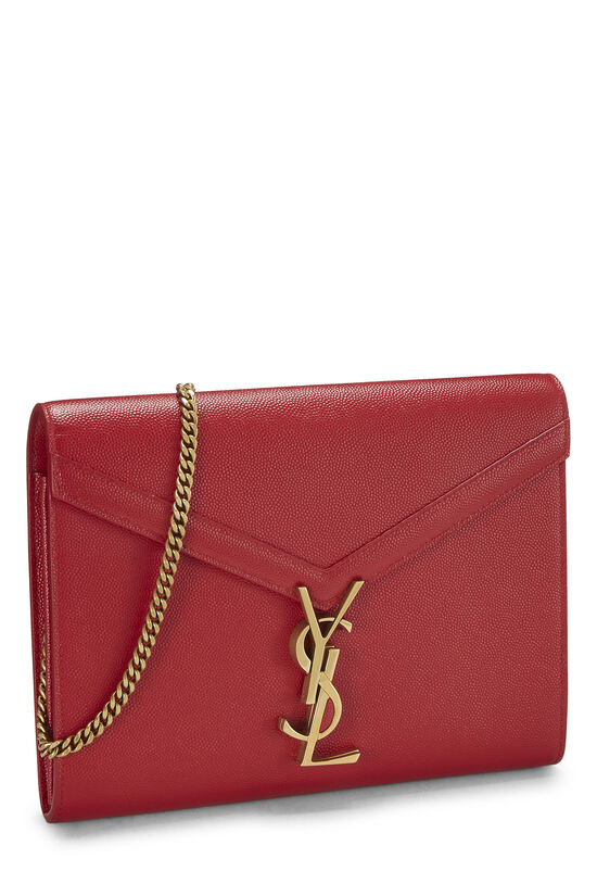 Red Grainy Leather Cassandra Wallet on Chain (WOC), , large image number 1
