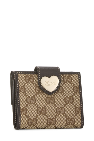 Brown Original GG Canvas French Compact Wallet, , large