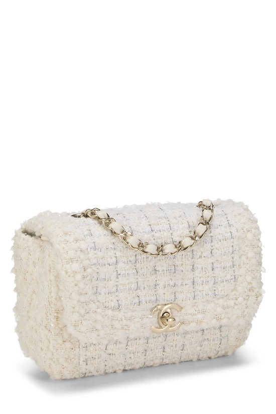White Tweed Rectangular Flap Mini, , large image number 1