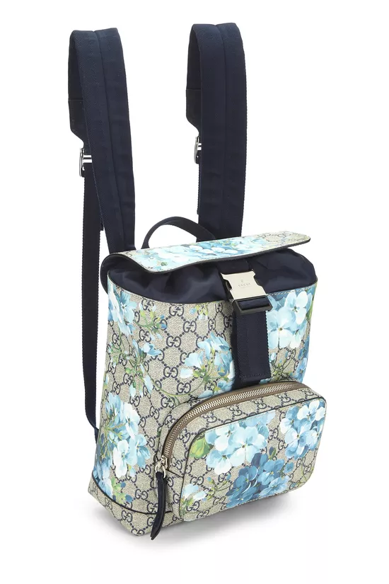 Blue GG Blooms Supreme Canvas Backpack Small, , large image number 1