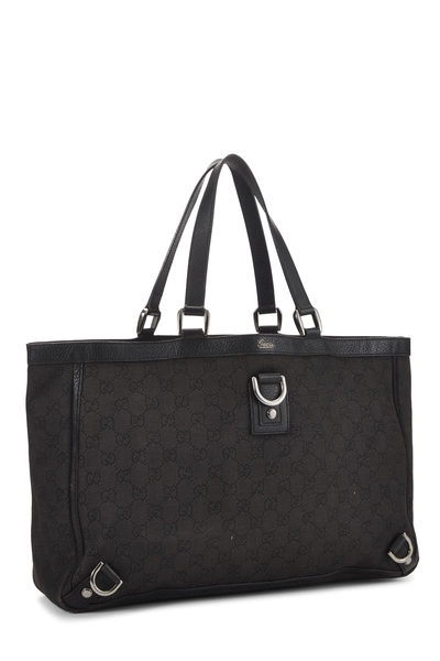 Gucci Black GG Denim D-Ring Abbey Tote Large — photo 2