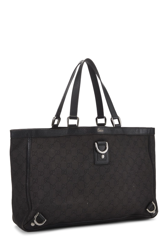 Black GG Denim D-Ring Abbey Tote Large, , large image number 1