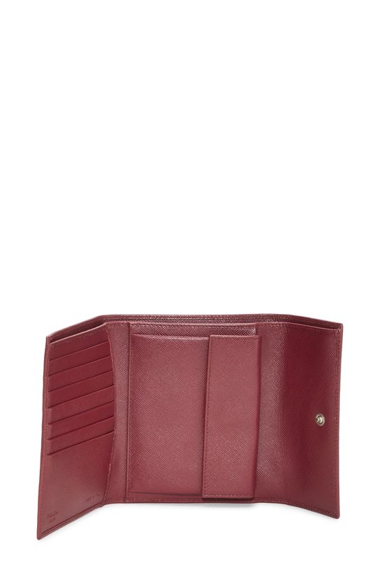Burgundy Saffiano Snap Compact Wallet, , large image number 3