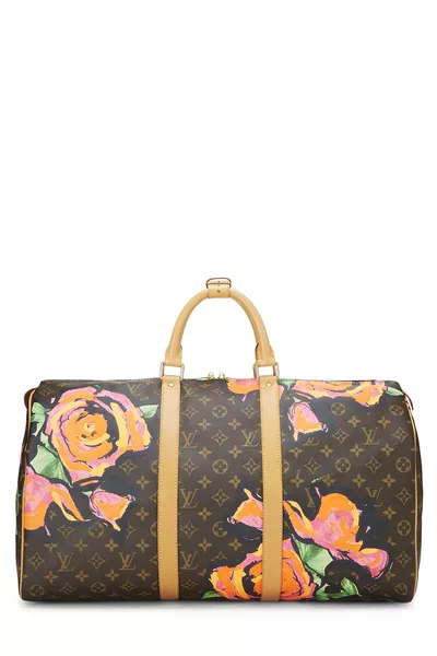 Louis Vuitton Stephen Sprouse x Louis Vuitton Monogram Roses Keepall Bag 50