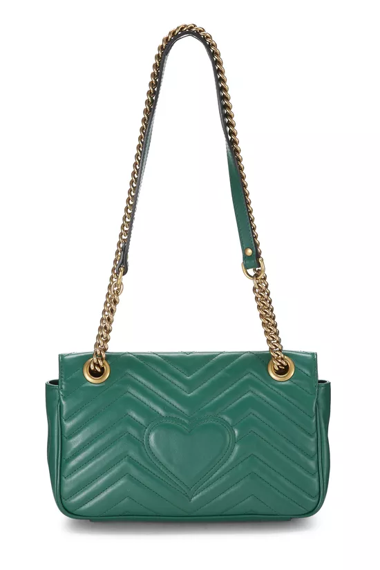 Green Leather GG Marmont Shoulder Bag Small, , large image number 3