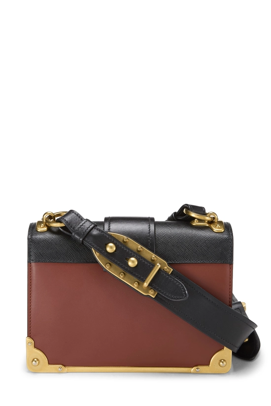 Brown & Black Leather Cahier Crossbody, , large image number 3
