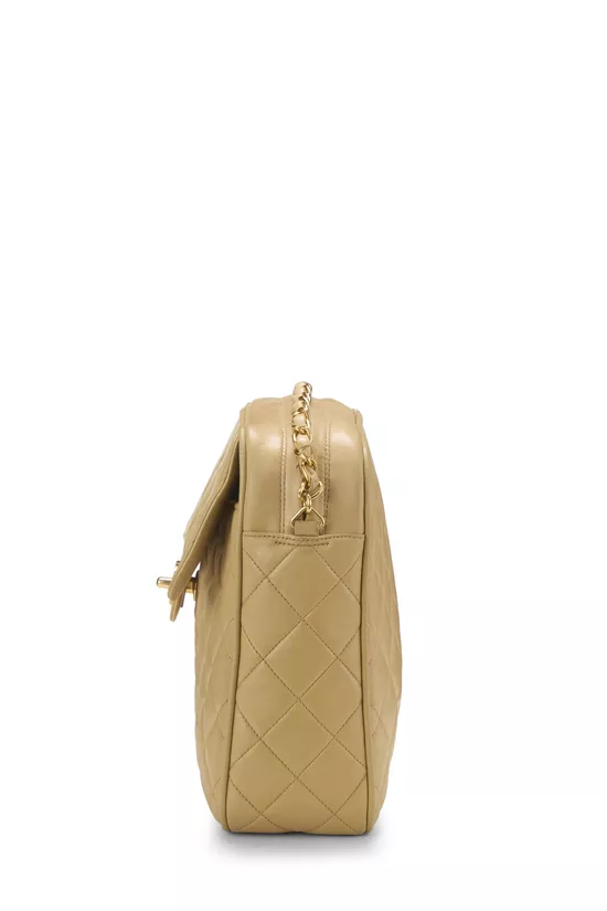 Beige Quilted Lambskin Pocket Camera Bag Large, , large image number 2