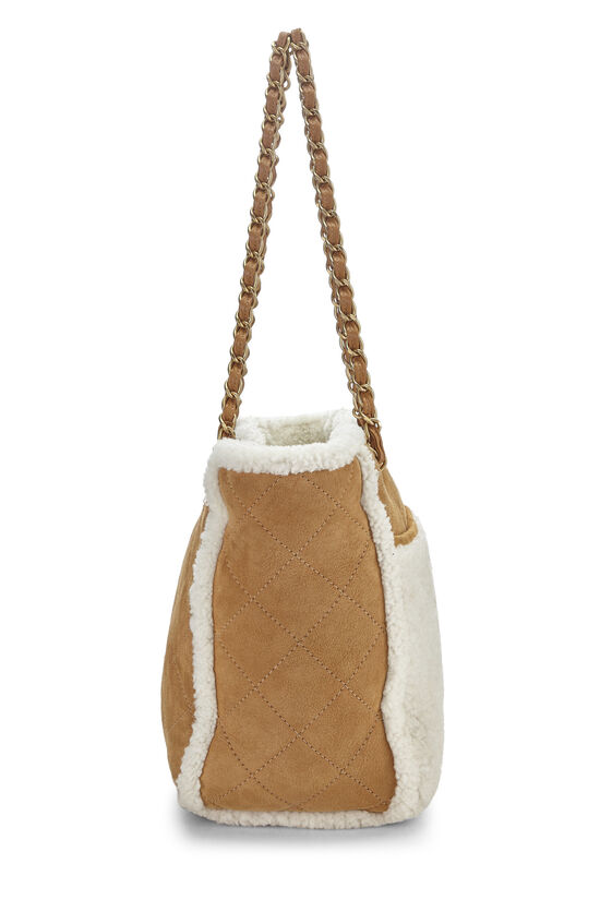 Brown Shearling 'Coco Neige' Shopping Tote Small, , large image number 2