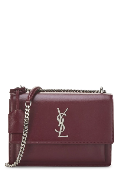 Burgundy Calfskin Leather Sunset Medium
