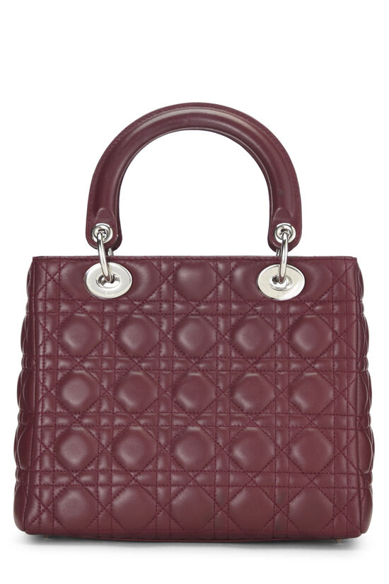 Burgundy Cannage Quilted Lambskin Lady Dior Small, , large image number 3