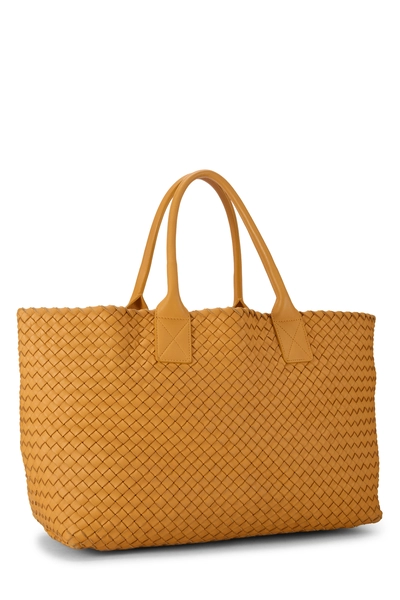 Orange Intrecciato Cabat Tote Medium, , large