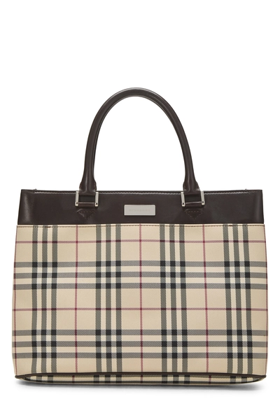 Brown House Check Jacquard Handbag Small