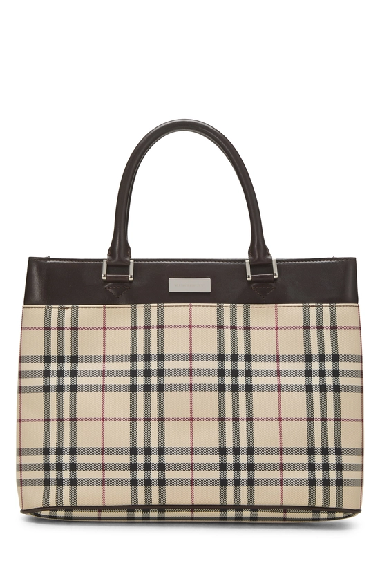 Brown House Check Jacquard Handbag Small, , large image number 0