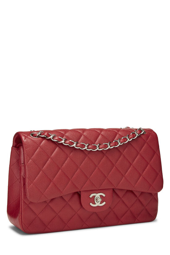 Red Quilted Caviar New Classic Double Flap Jumbo, , large image number 1