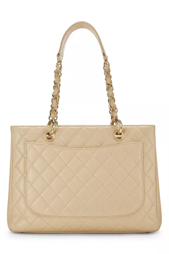 Beige Quilted Caviar Grand Shopping Tote (GST), , large image number 3