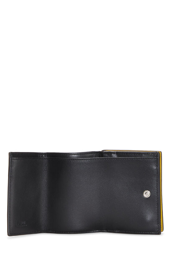 Yellow Zucchino Leather Trifold Wallet, , large image number 3