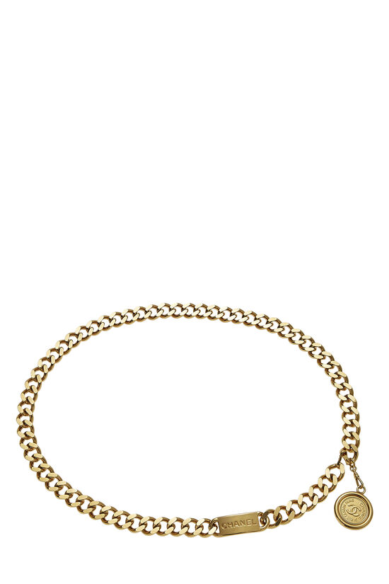 Gold Logo Plated Chain Belt, , large image number 0