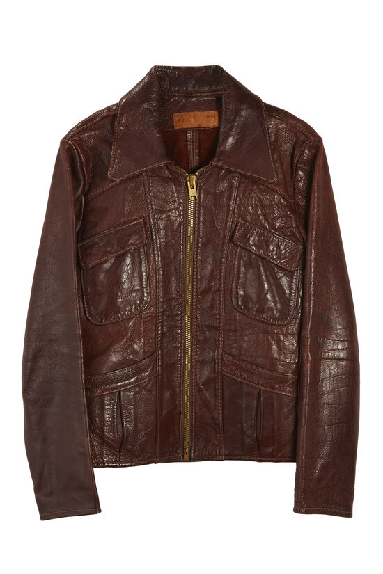 Brown Oshwahkon Leather Jacket, , large image number 0