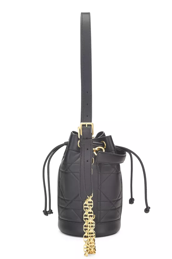 Black Cannage Calfskin Bucket Backpack, , large image number 3