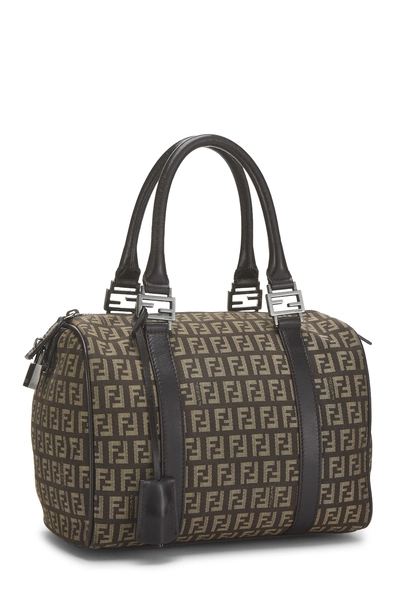 Fendi Brown Zucchino Canvas Forever Boston Small — photo 2