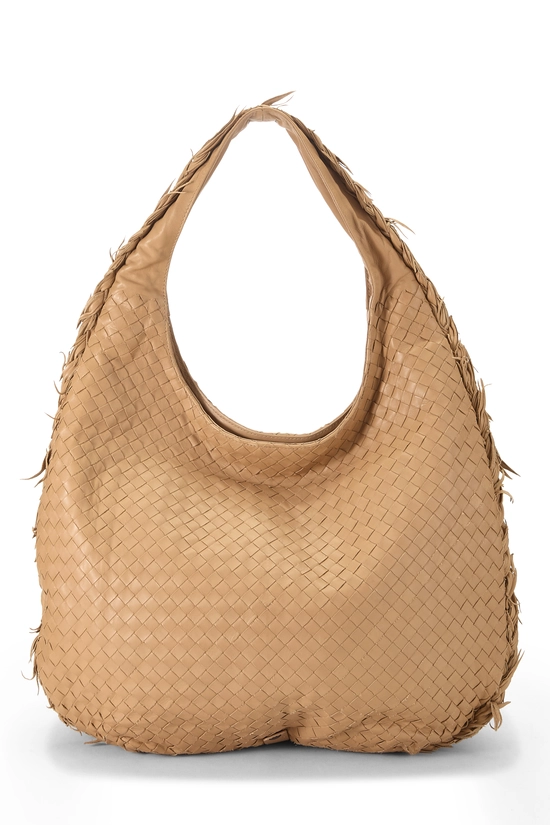 Beige Intrecciato Veneta Two Box Hobo, , large image number 3