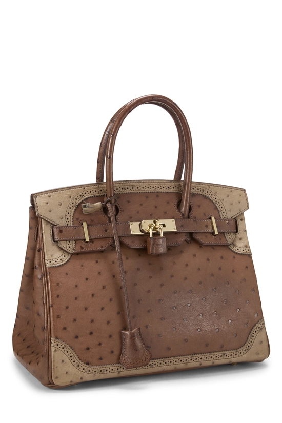 Mousse, Marron Fonce, Etrusque Ostrich Birkin 35, , large image number 1