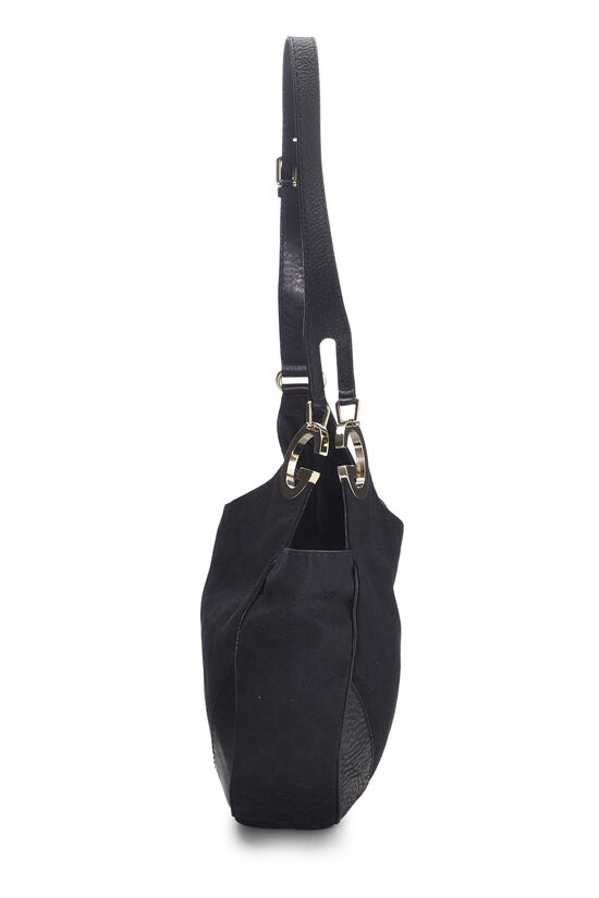Black GG Canvas Charlotte Shoulder Bag, , large image number 2