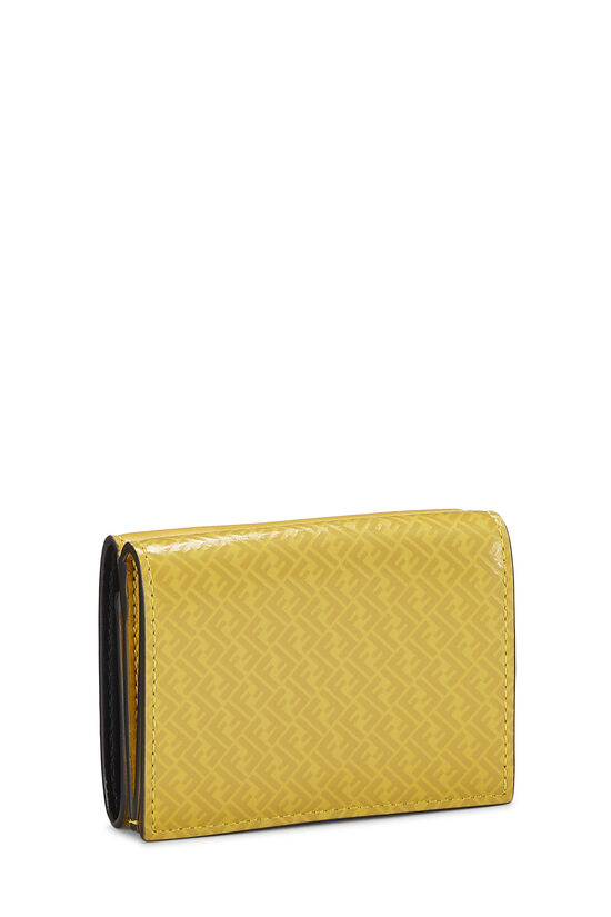 Yellow Zucchino Leather Trifold Wallet, , large image number 1