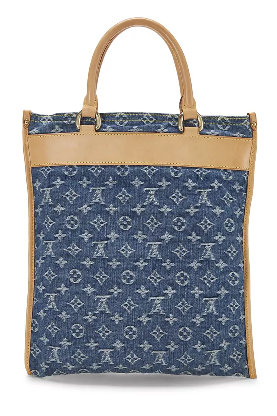 Blue Monogram Denim Flat Shopper, , large image number 3