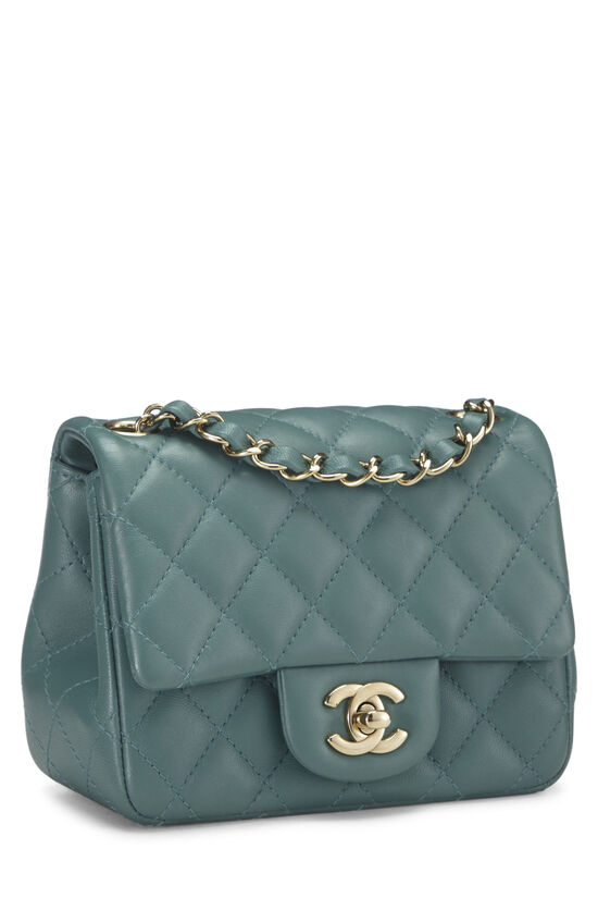 Green Quilted Lambskin Classic Square Flap Mini, , large image number 1