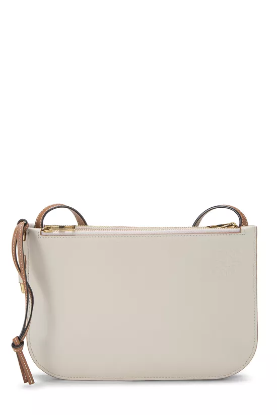 Grey Calfskin Gate Double Zip Pouch, , large image number 0