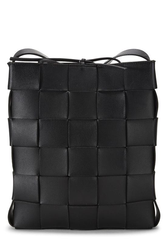 Black Maxi Intrecciato Cassette Messenger, , large image number 0