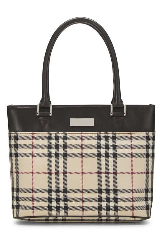 Brown House Check Jacquard Handbag Mini, , large image number 0