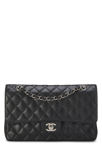 Chanel Black Quilted Caviar Classic Double Flap Medium