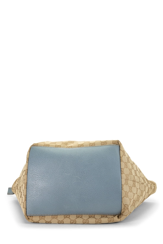 Blue Original GG Canvas Web Soft Zip Tote, , large image number 4