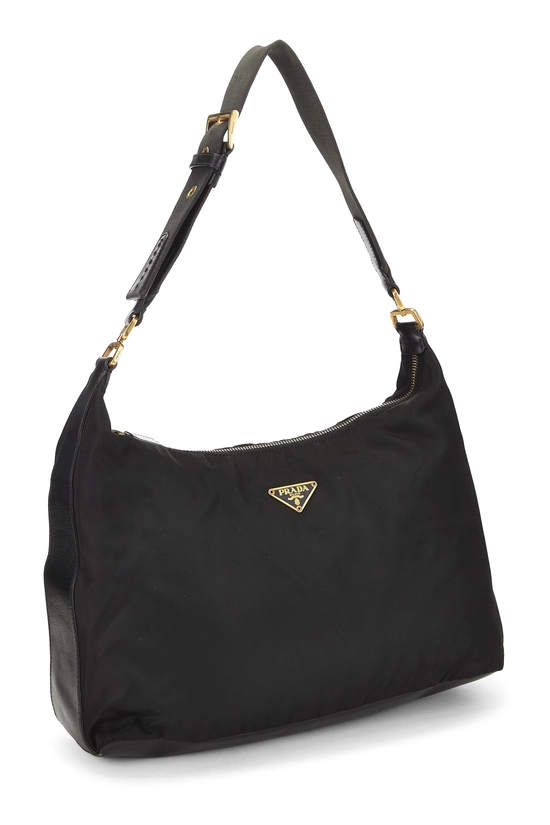 Black Nylon Shoulder Bag, , large image number 1