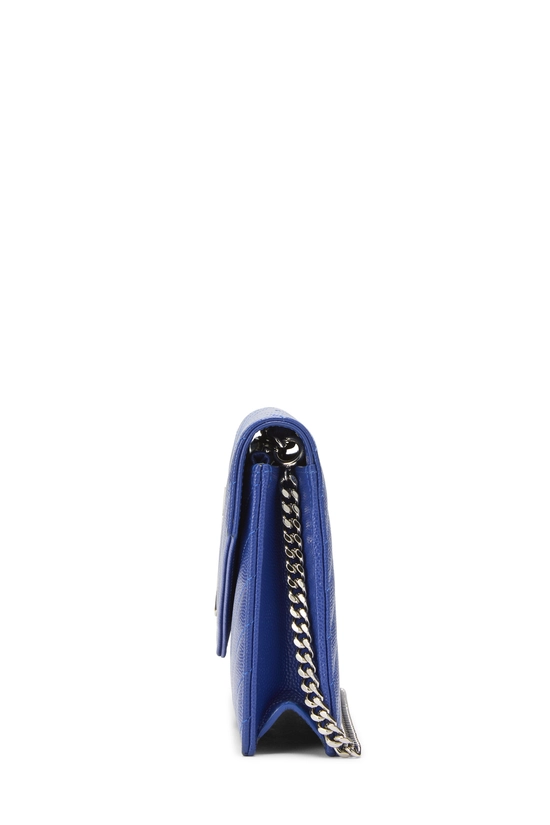 Blue Grained Calfskin Envelope Wallet On Chain (WOC), , large image number 2