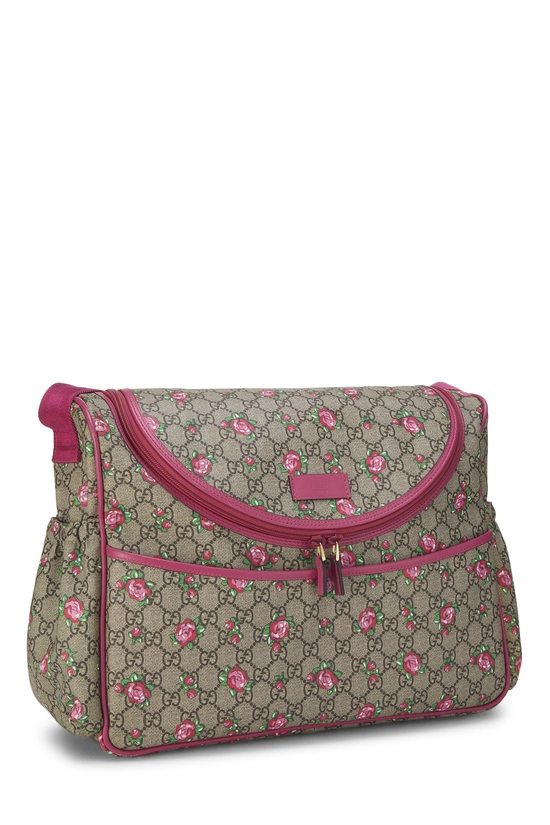 Pink Original GG Supreme Canvas Rosebud Diaper Bag, , large image number 1