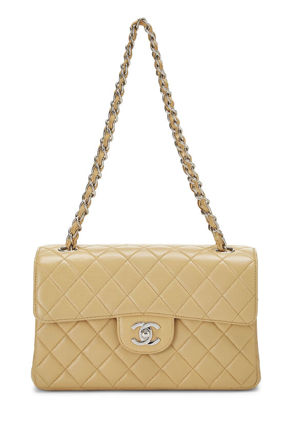 Beige Quilted Lambskin Double Sided Classic Flap Small, , large image number 0