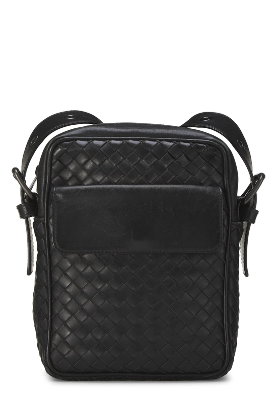 Black Intrecciato Flap Pocket Messenger Bag, , large image number 0