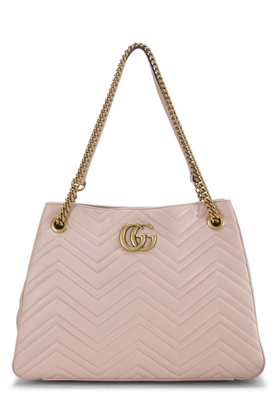 Pink Leather GG Marmont Chain Tote, , large image number 0