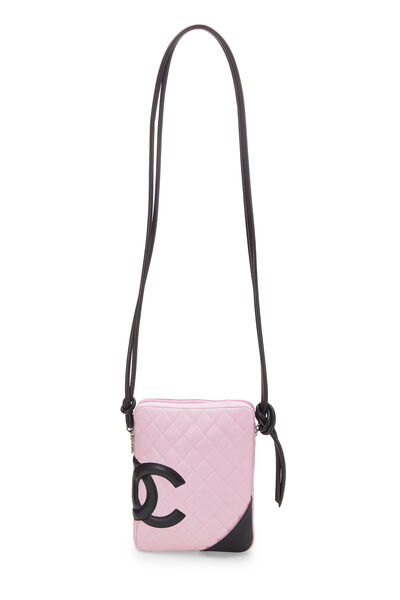 Pink Quilted Calfskin Cambon Messenger Large, , large