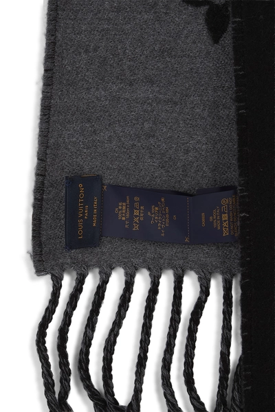 Black Monogram Wool Scarf, , large