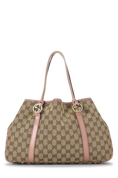 Gucci Pink Original GG Canvas Twins Tote