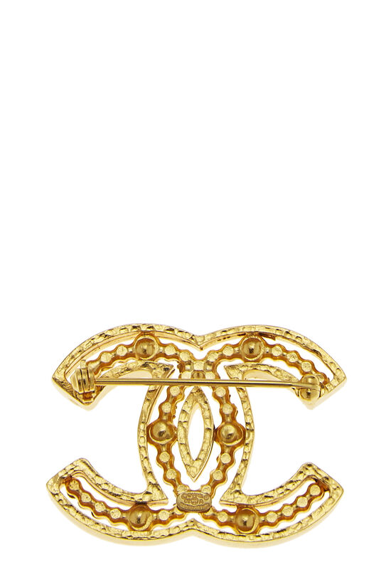 Gold & Crystal 'CC' Pin, , large image number 2